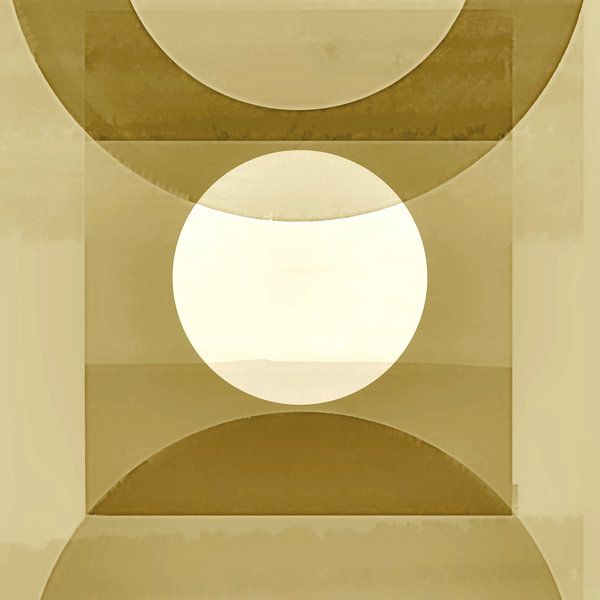 Formes pastel abstraites Ocre monochrome par FRESH Fine Art