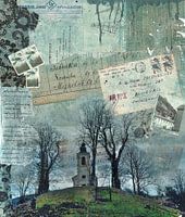 Eine Dorfkirche auf dem Gipfel eines Hügels