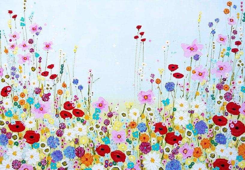 Peinture d'un champ de fleurs par Bianca ter Riet