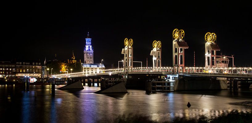 River Bridge in the Historical City of Kampen, Overijssel, Nethe by Marcel van den Bos
