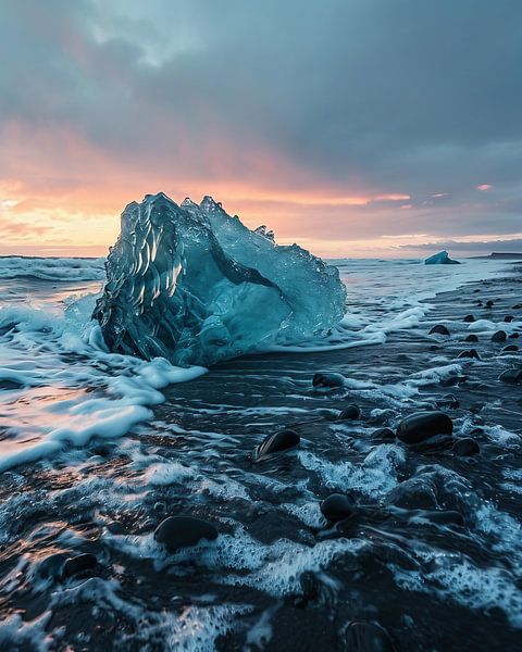 Goldenes Licht über den Wellen von fernlichtsicht