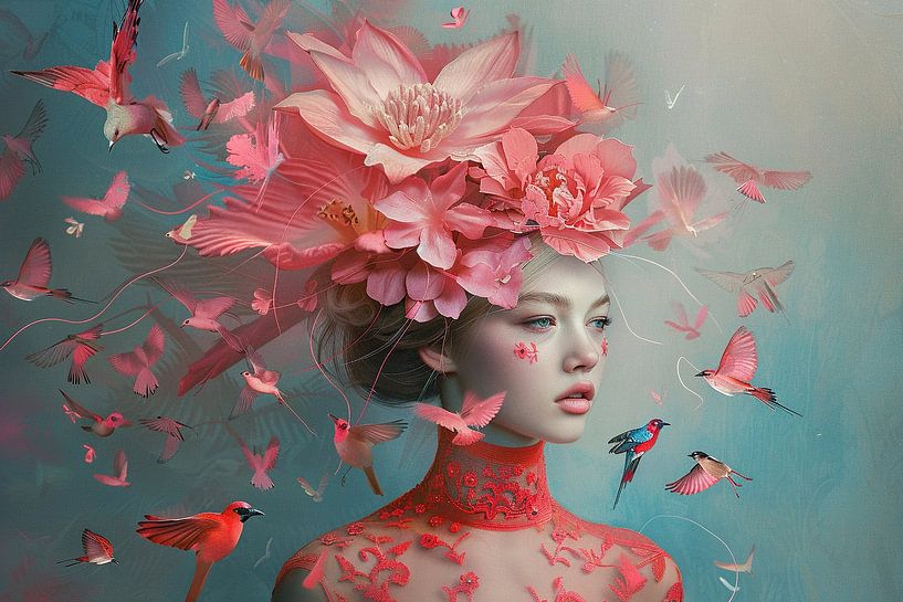 Women's portrait | Blossom Whispers by Abstract Painting