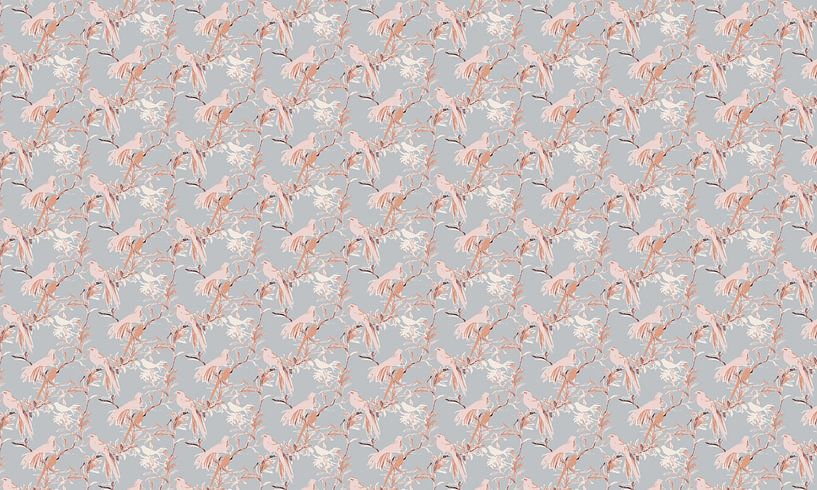 Vögel Rosa und Grau von Gemma Bardot