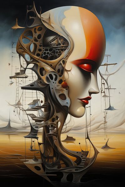 Digital created bizarre surreal world with woman and landscape by Art Bizarre