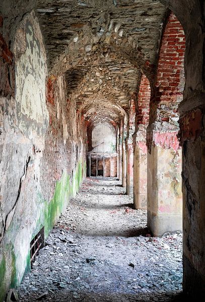 Abandoned Brick Corridor. by Roman Robroek - Photos of Abandoned Buildings