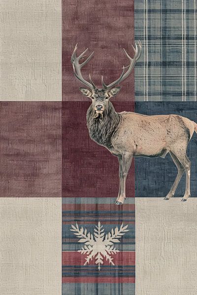 Illustration élégante d'un cerf en style géométrique par Art & Soul Creations