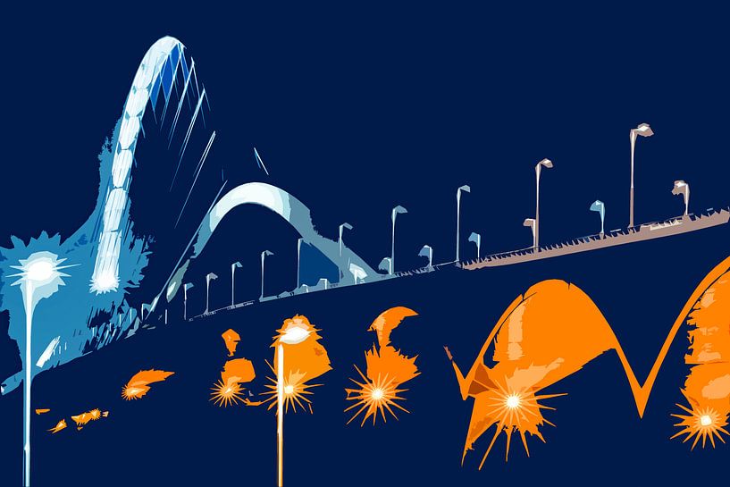 Oversteek bij Nijmegen in het donker by Maerten Prins