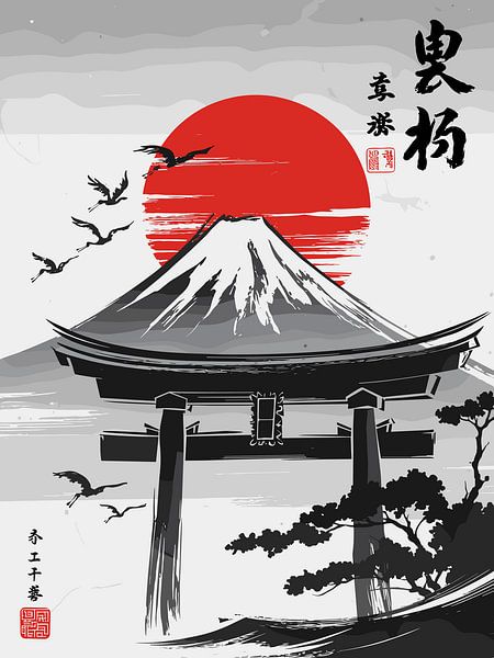 Japanische Kunst Fuji Mount von Vicky Hanggara