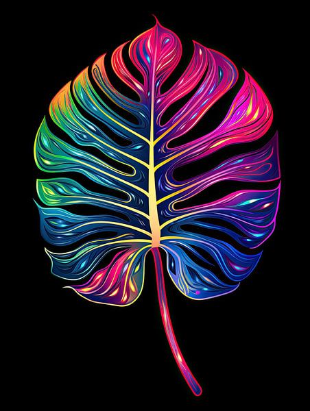 Neon monstera by Bert Nijholt