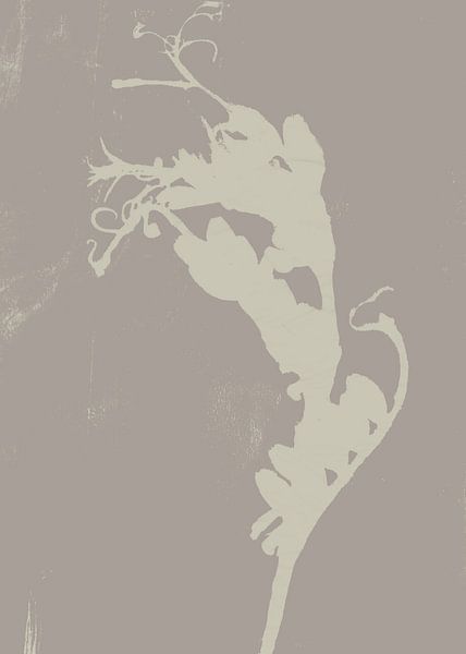 Abstrakte Botanik. Pflanze in Weiß und hellem Taupe. von Dina Dankers