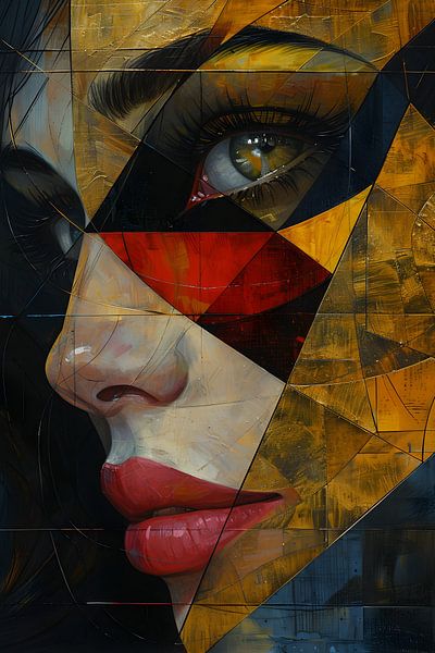 Malerei Frau Gesicht | Große Malerei Frau Gesicht | Malerei Frau Abstrakt von AiArtLand