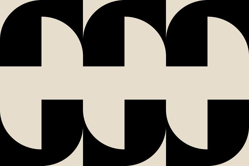 Moderne abstrakte minimalistische geometrische Retro-Formen in Weiß und Schwarz 1 von Dina Dankers