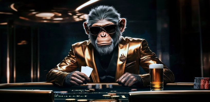 Poker-Affe - Golden Stakes von Shine by Nous