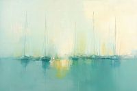 Voiliers abstraits aux couleurs pastel