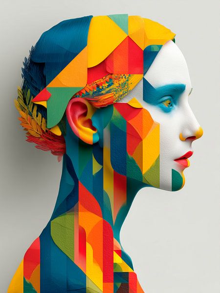 Gemini zodiac sign - Geometric Art Portrait by MArt
