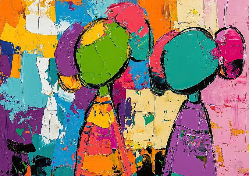 Zwei heitere Menschen von Kunst Laune