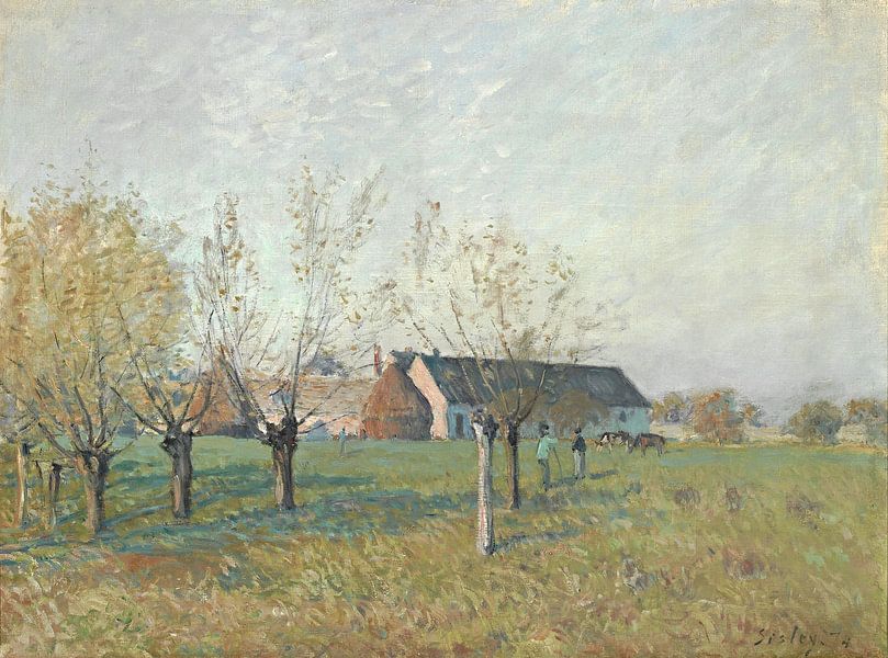 Der Bauernhof "Trou d'Enfer", Herbstmorgen, Alfred Sisley von Meisterhafte Meister