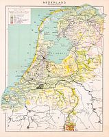 Carte ancienne des Pays-Bas. Terrains