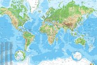 Carte du Monde ambiance RELIEF (mise à jour 2025)