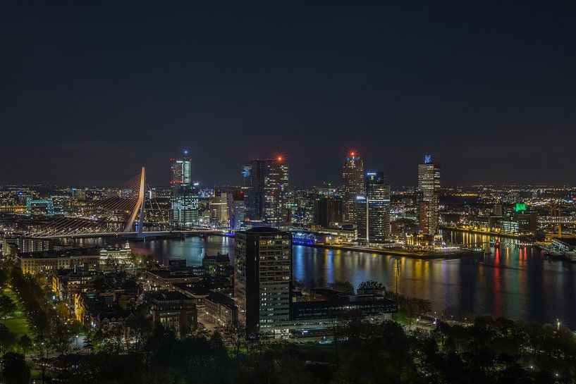Die Erasmusbrücke in Rotterdam in goldener Farbe speziell für Werk aan de Muur - 10 Jahre Kunst von MS Fotografie | Marc van der Stelt