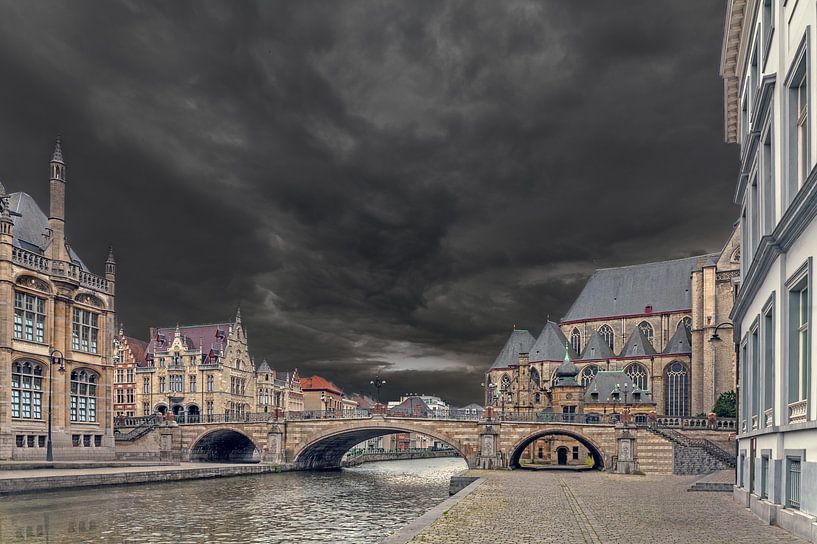 Rues vides à Gand (Graslei / Korenlei) par Maarten Visser