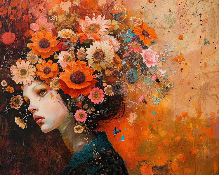 Whispers in Floral Surrealism by Abstract Painting