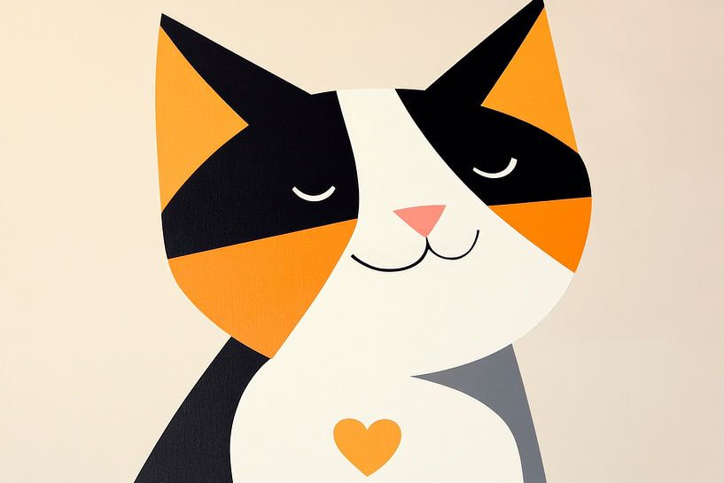 Cat love in bright colours by Poster Art Shop