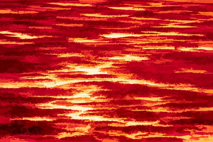 Abstract landscape in red by Leo Luijten