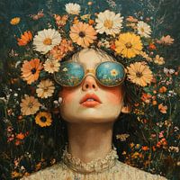 Lunettes de soleil Fleurs | Portrait floral coloré