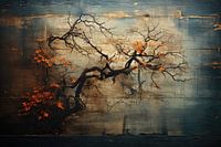 Abstract Oriental Bomb on Wood