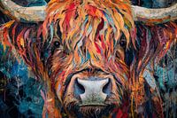 Vache Scottish Highlander | Peinture abstraite Scottish Highlander