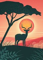 Impala bei afrikanischem Sonnenuntergang