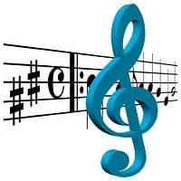 Violinschlüssel und Musikzeichen