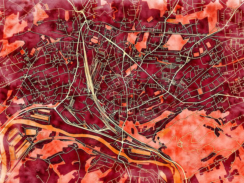 Karte von Witten im stil 'Amber Autumn' von Maporia