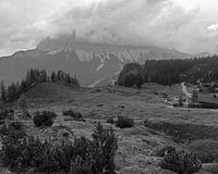 Mountains in black and white