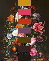 Nature morte de fleurs, original (1670) de Jan Davidsz de Heem avec échantillons de couleurs