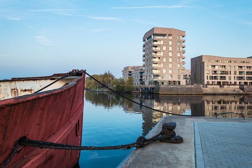 Blick auf die Holzhalbinsel in Rostock von Rico Ködder