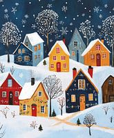 Picturesque Village in the Snow