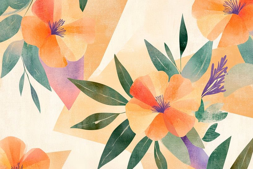 Blütenpracht im Farbenspiel  Zarte Farben im Blumenmeer  Frü von Poster Art Shop