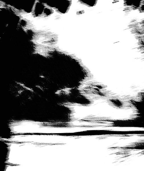 Après la tempête III - Paysage noir et blanc du Japon par Mad Dog Art