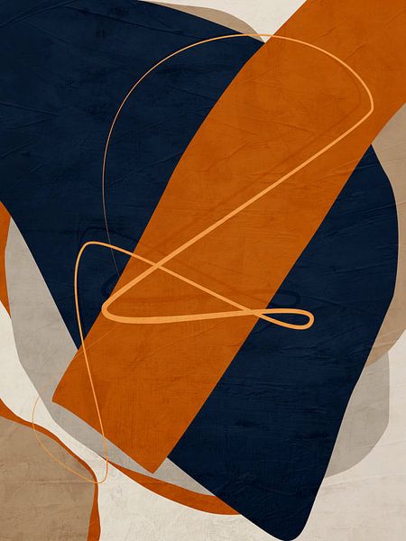 Organic geometric abstract art in earth tones by Online Arts