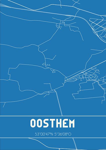 Blueprint | Map | Oosthem (Fryslan) by Prints of Place