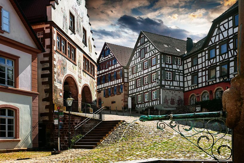 Old town with half-timbered houses by Jürgen Wiesler