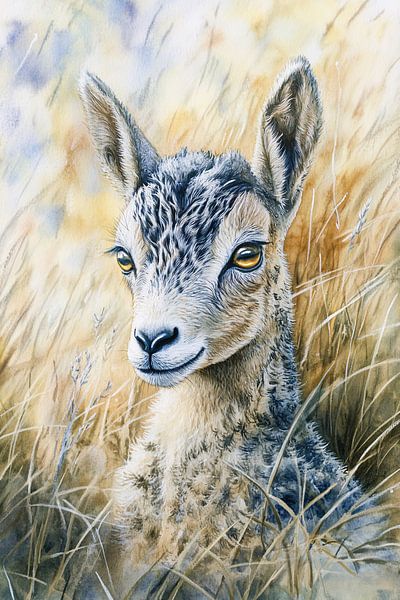 Watercolour goat in natural light by Imperial Art House