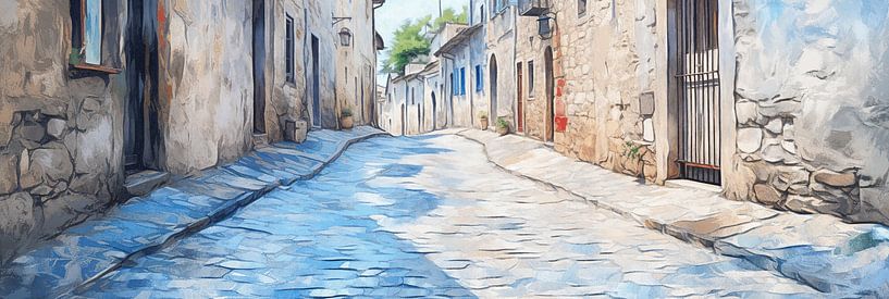 Blue Lane | Rustikale Gelassenheit von Abstraktes Gemälde