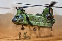 Chinook-Hubschrauber während einer Slingload-Übung.