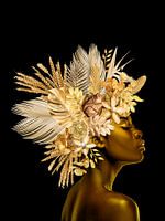 Floral Portrait Black & Gold Background black with gold glitter - Portrait-02