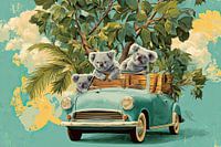 Koala Roadtrip - Humorvolles Retro-Poster