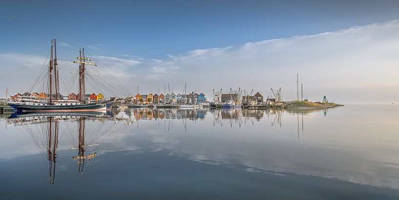 View of Stavoren harbour on the Friesian IJsselmeer coast. by Harrie Muis