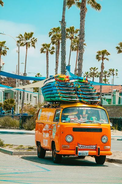 Famous Orange Surfbus at Santa Monica by Daniel Fehr
